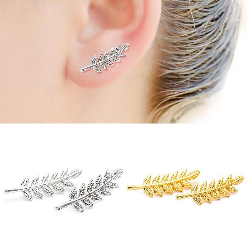 Kate Leaf Ear Climber Earring Gold