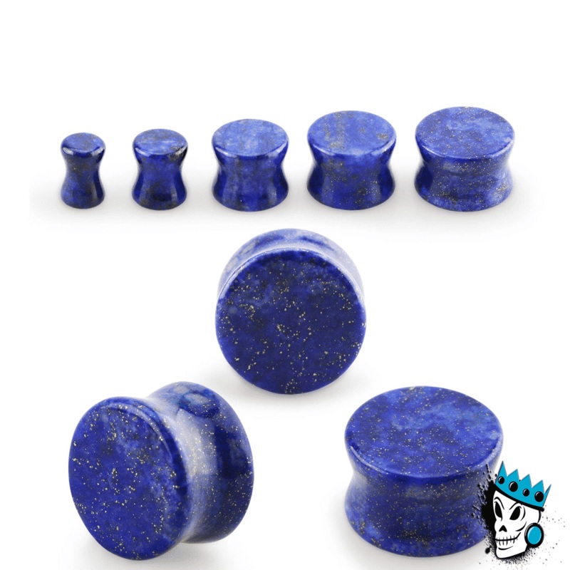 Lapis Lazuli Double Flare Stone Plugs (6 gauge – 1 inch) 6 g