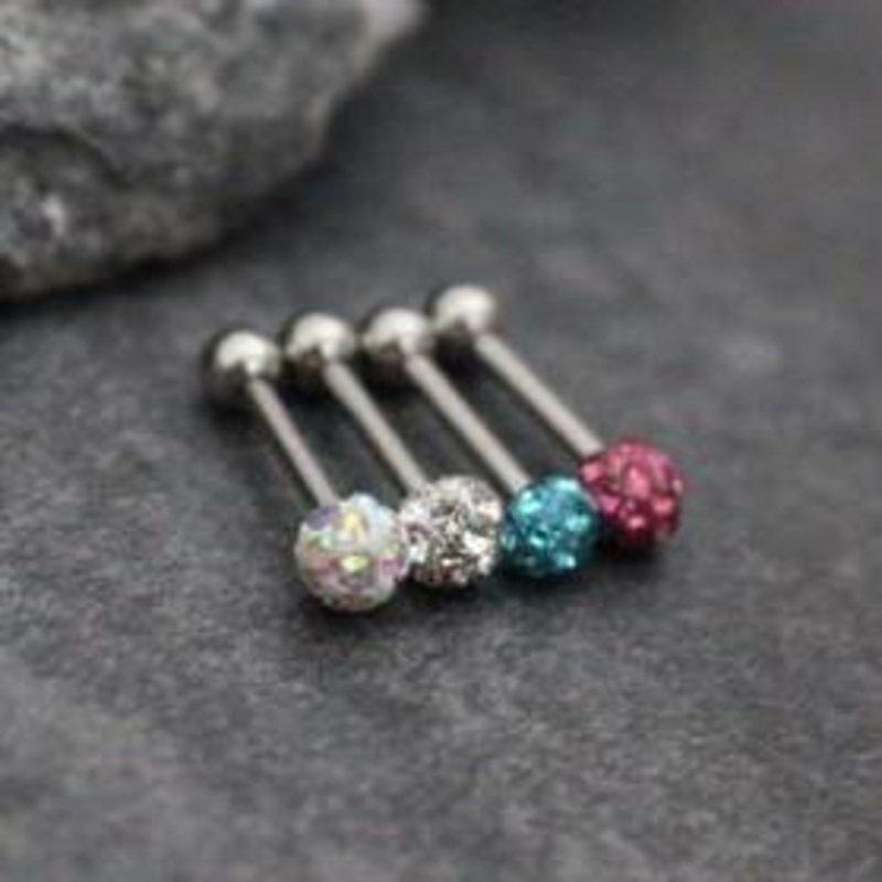 Lola Crystal Ferido Ball 16G Ear Piercing Clear