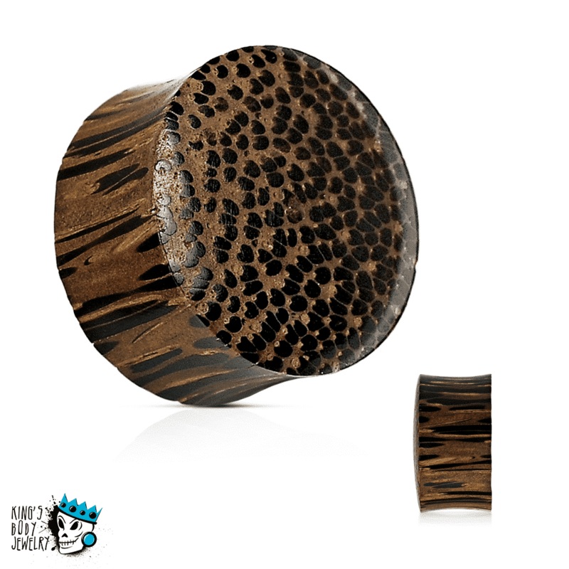 Palm Wood Plugs-Convex/Concave (4 gauge – 1 inch) 4 g Palm Wood
