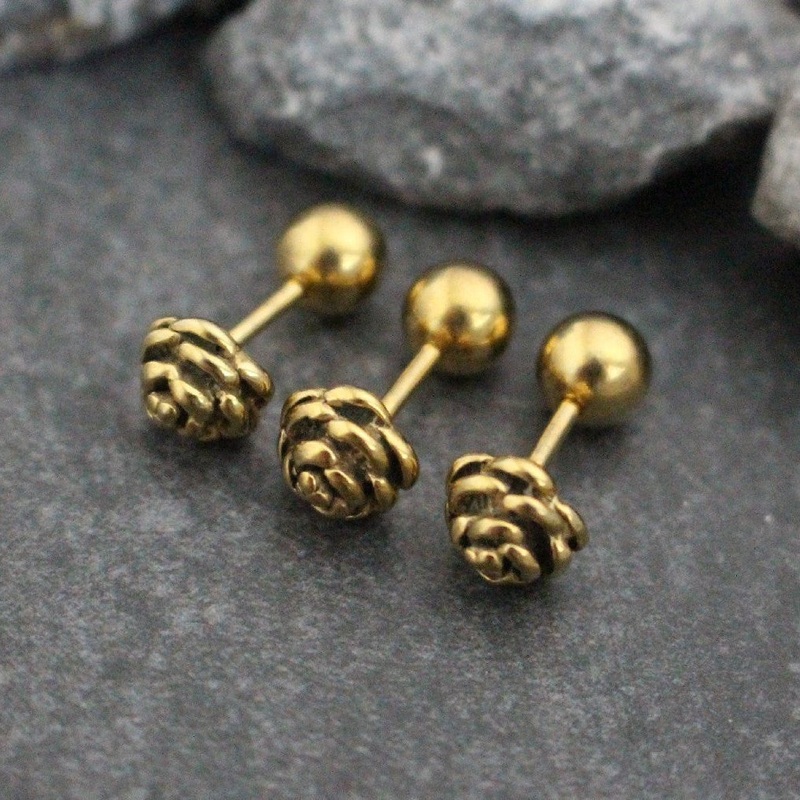 Raisa Rose 16G Barbell Ear Piercing Pair of Piercings (2)