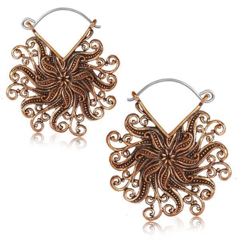Rose Gold Flower Burst Earring PAIR