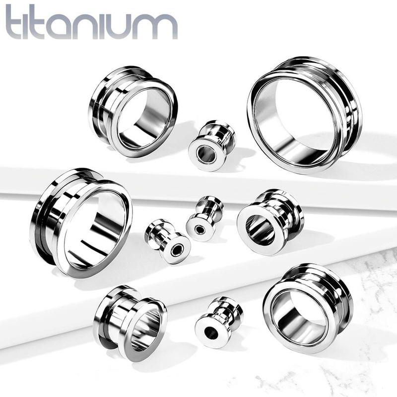 Titanium Flesh Tunnels (8 gauge – 1 inch) 8 g