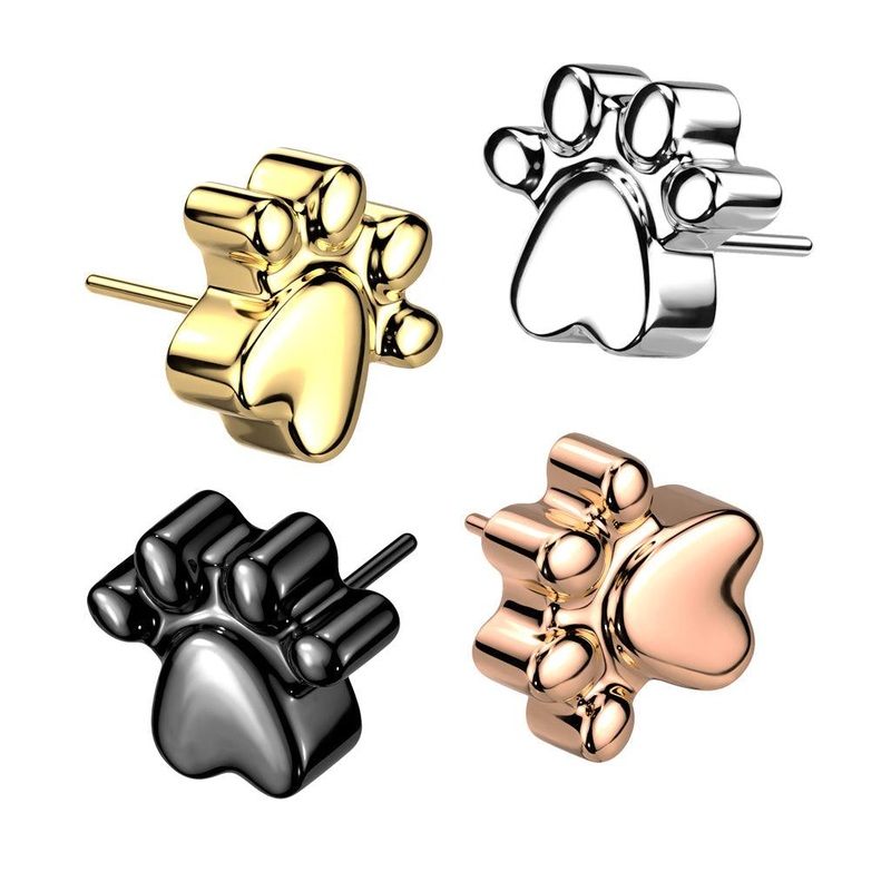 Titanium Threadless Paw End Black