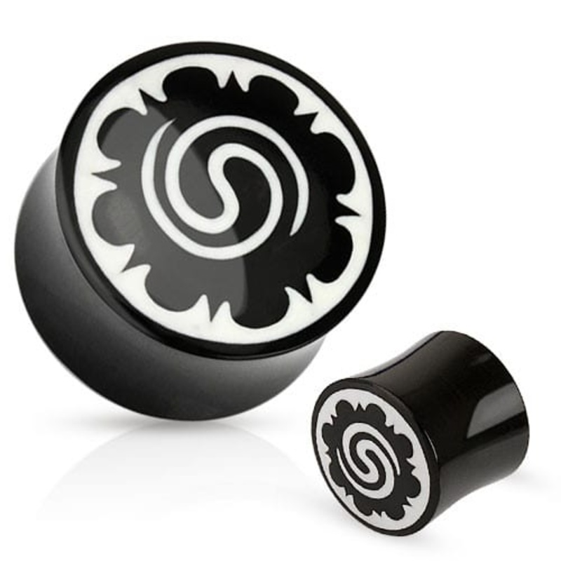 White Borneo Flower Plugs (2 gauge – 1 inch) 12 mm