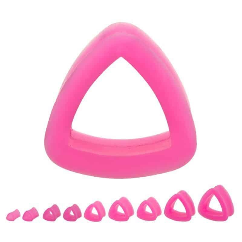 Amethyst Silicone Triangle Tunnels (2 gauge – 1 inch) 2 g