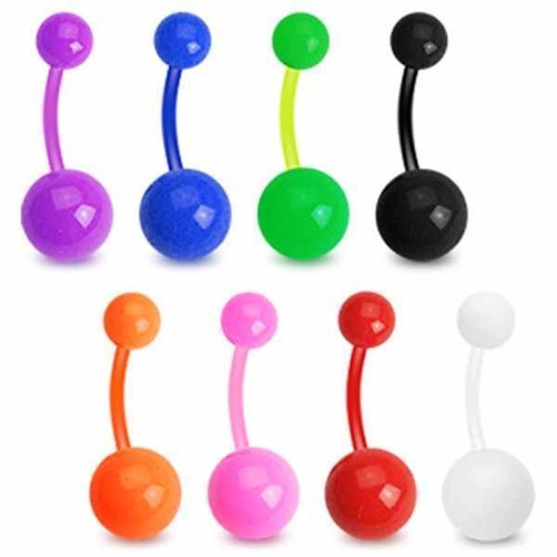 Bioflex Solid Colour Belly Bar 14G Black