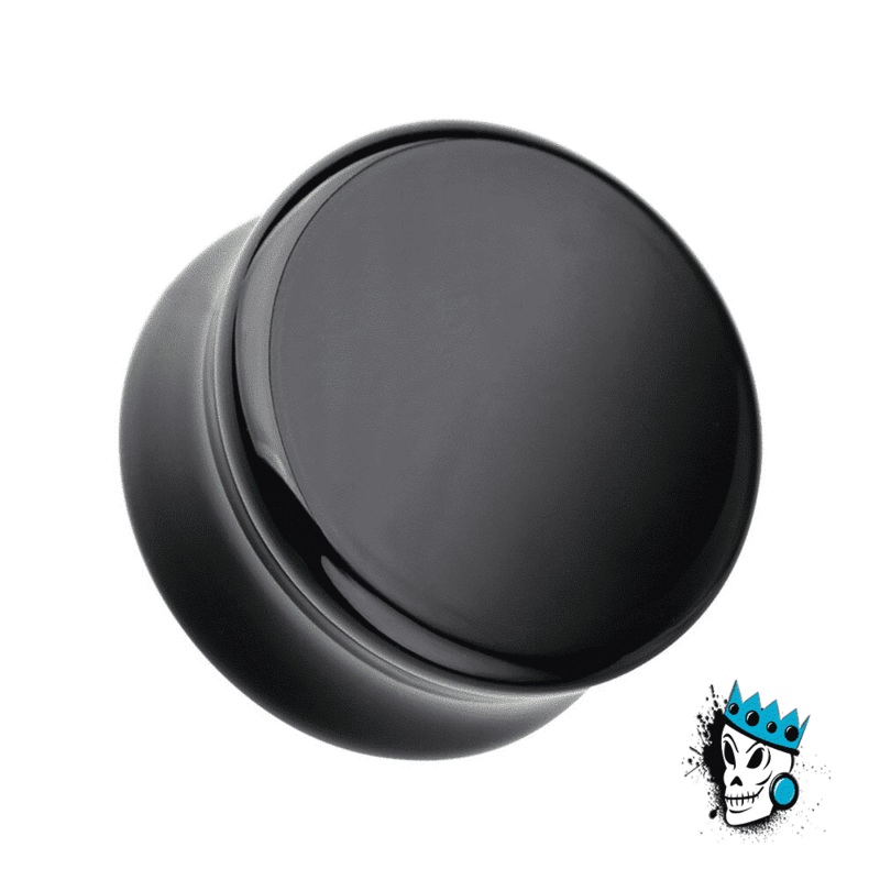 Black Agate Double Flare Stone Plugs (8 gauge – 1 inch) 8 g