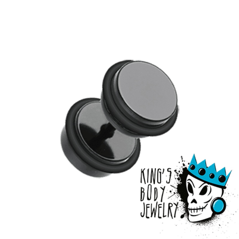 Black Steel Fake Plugs (18 gauge) 18 g