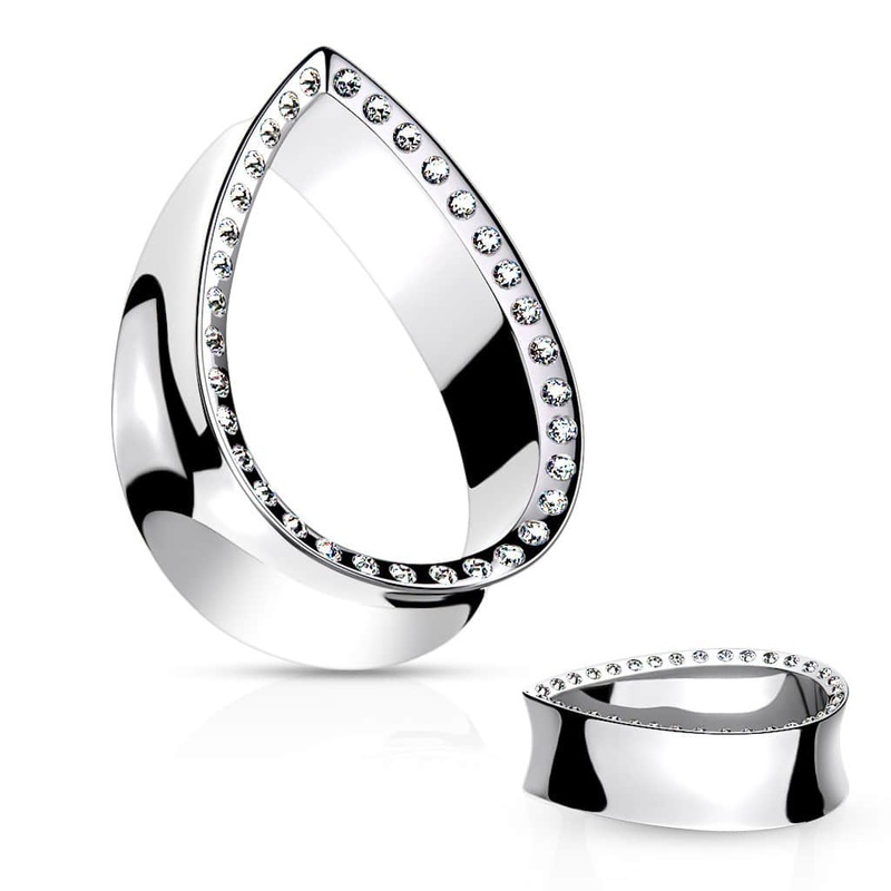 Bling Teardrop Eyelets (0 gauge – 1 inch) 0 g