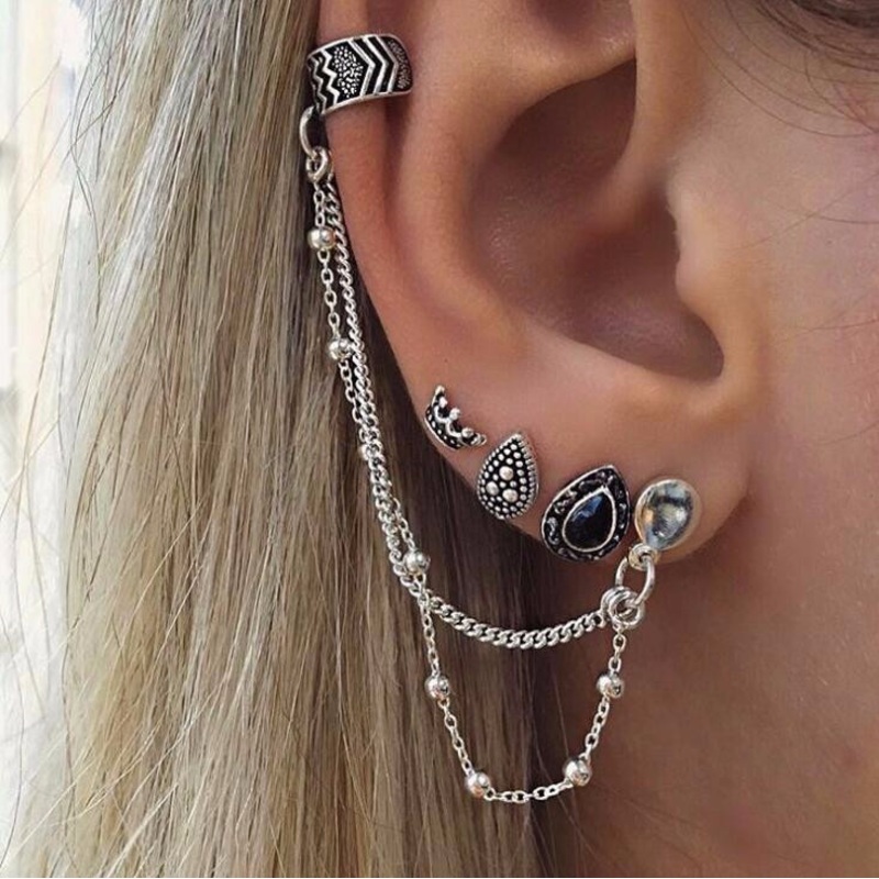Drusilla Ear Cuff & 3 Piece Earring Set