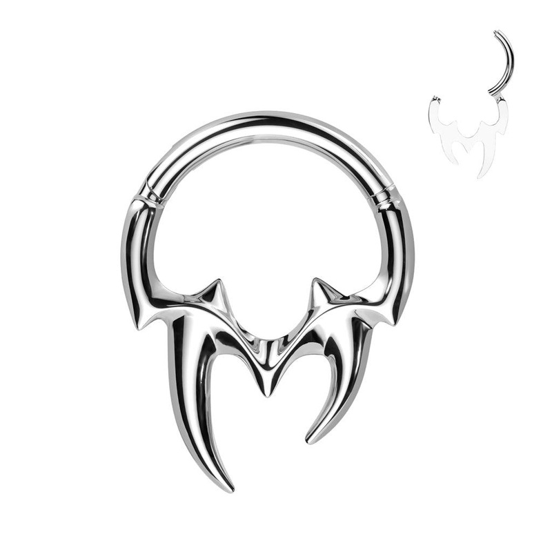 Fangs Hinged Ring 16G 8mm