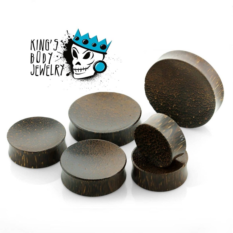 Palm Wood Concave Plugs (8 gauge – 2 inch) 8 g