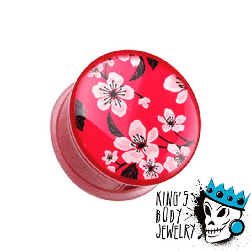 Red Flower Blossom Plugs (2 gauge – 1 inch) 2 g