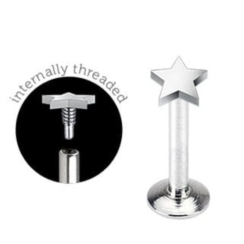Star Labret Ring (16 gauge) 5/16″