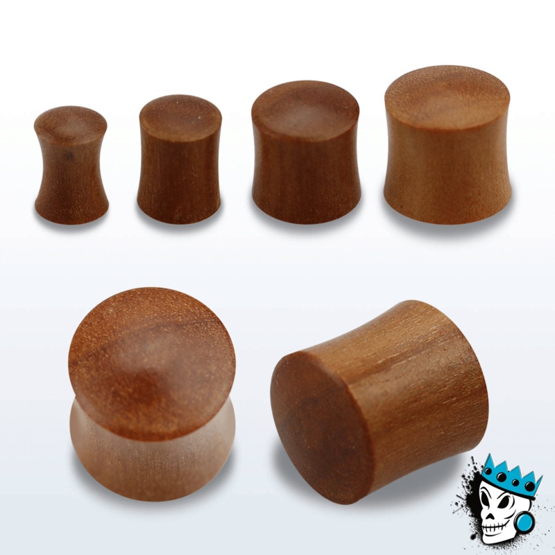 Teak Wood Double Flare Plugs (8 gauge – 1 inch) 8 g