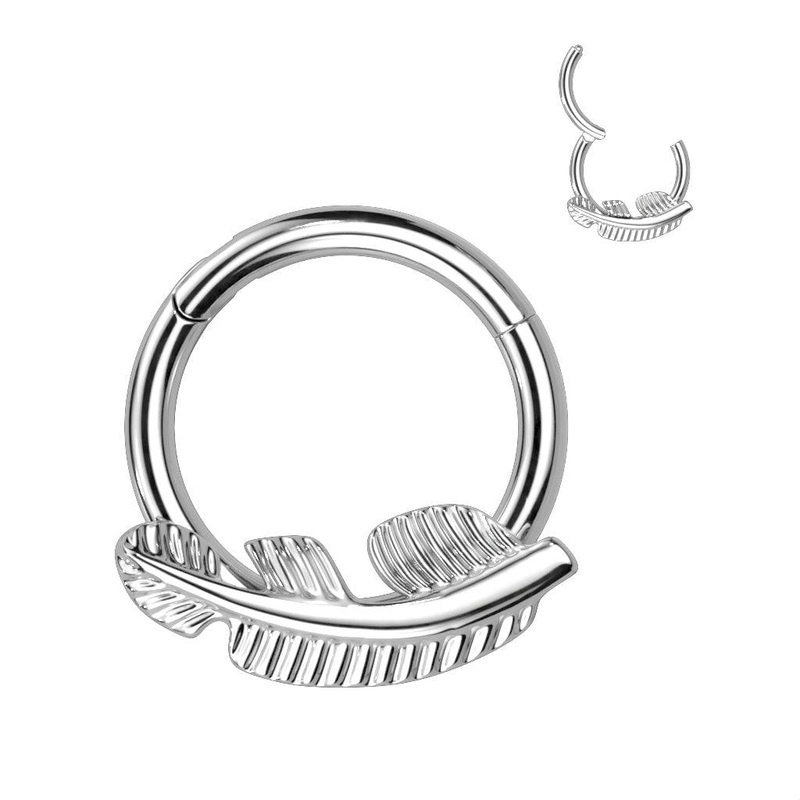 Titanium Leaf Hinged Ring 16G 8mm