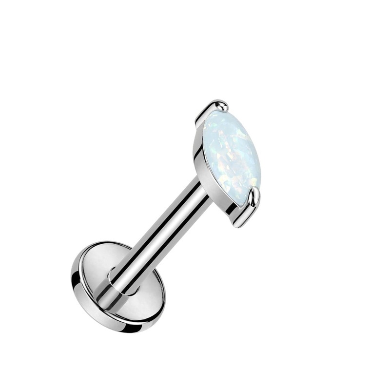 Titanium Opal Oval Labret 16G 6mm