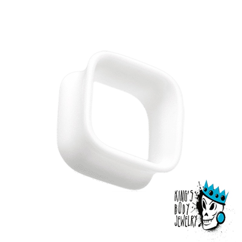 White Acrylic Square Tunnels (6 gauge – 1 inch) 6 g