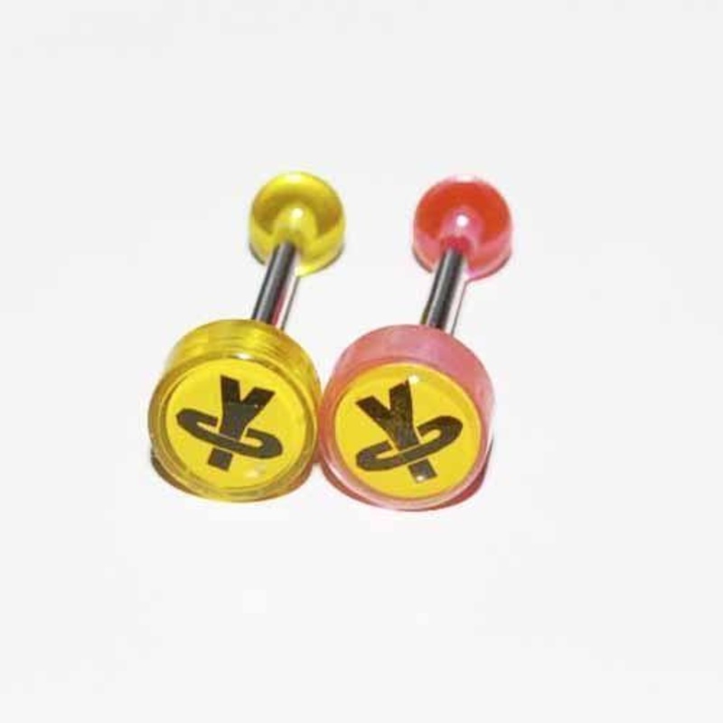 Y Sign Barbell 14G Pink