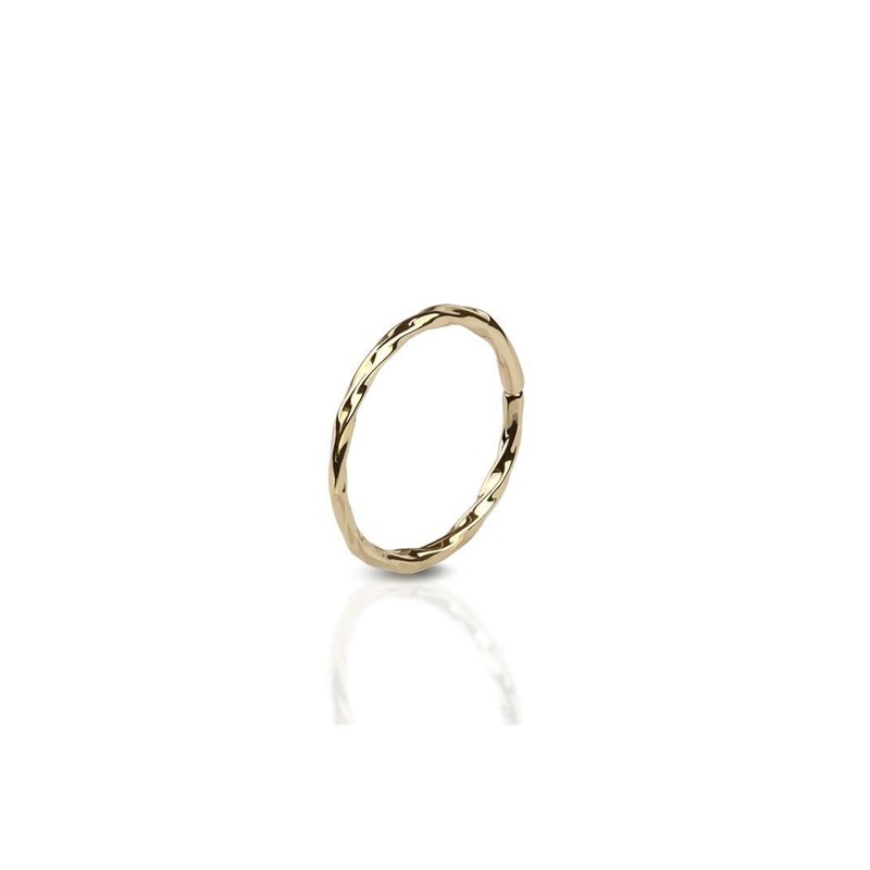 14kt Gold Twisted Nose Ring 22G 8mm