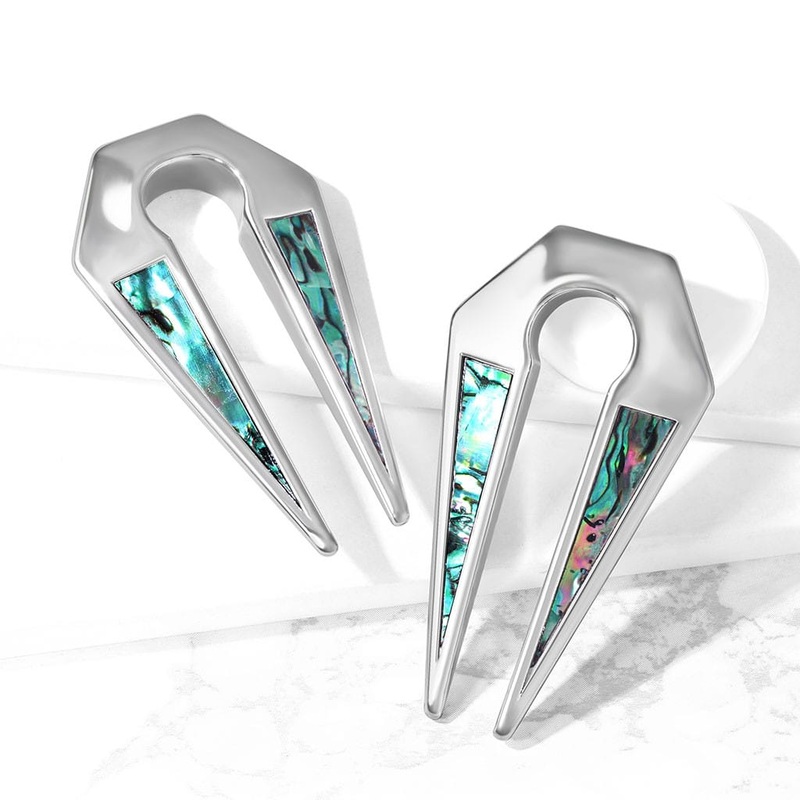 Abalone Inlaid Steel Keyhole Weights (00 gauge) 00 g