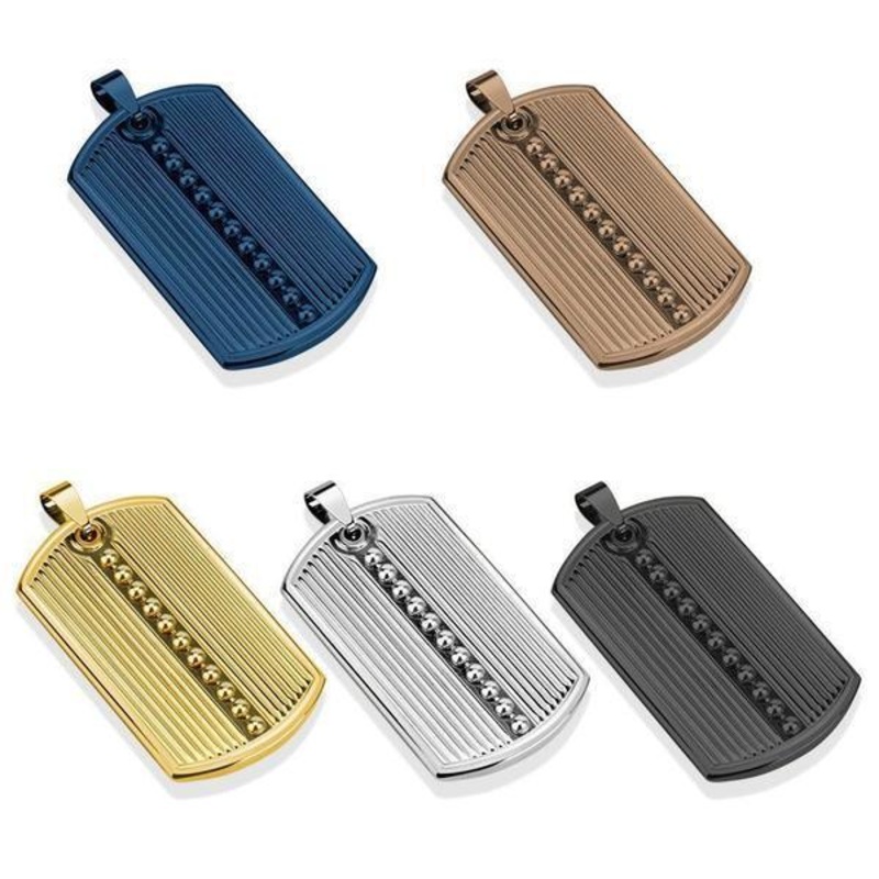 Beaded Stainless Steel Pendant Black