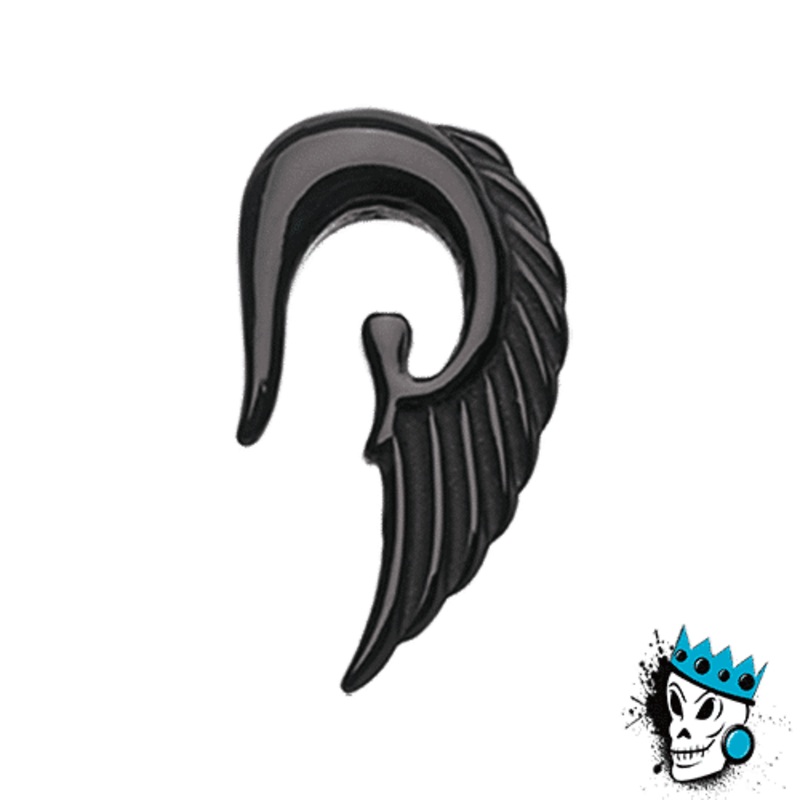 Black Acrylic Angel Wing Hooks (14 gauge -0 gauge) 14 g