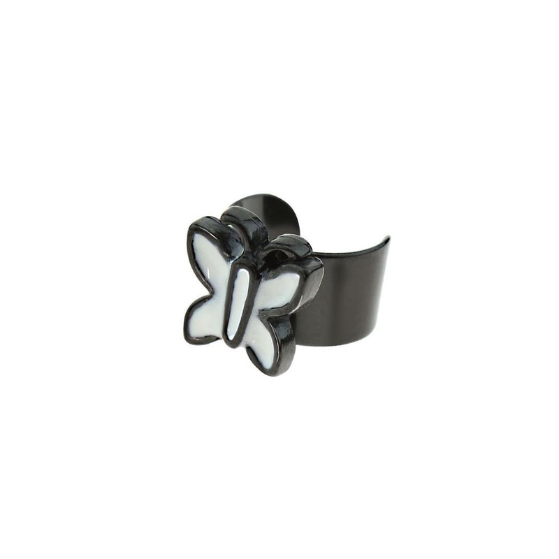 Butterfly Non-Piercing Ear Cuff Black