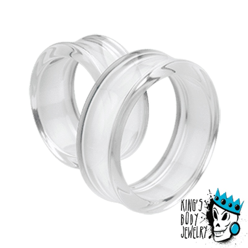 Clear Acrylic Double Flare Tunnels (10 gauge – 2 inch) 10 g