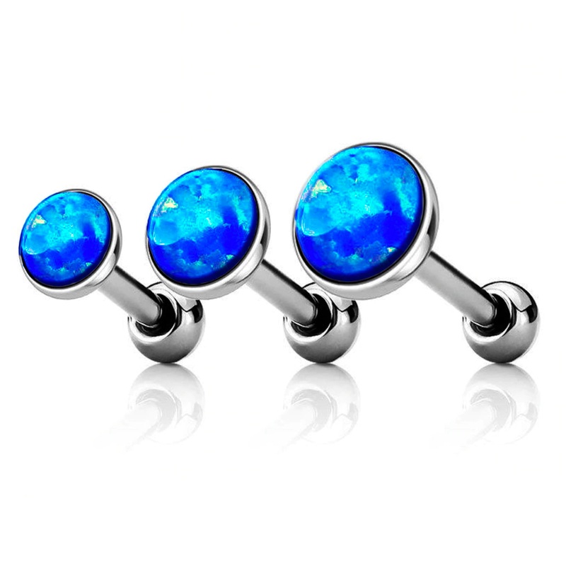 Dazzle Opal Ear Piercing in Fire Blue Triple Stud Set (5mm, 4mm, 3mm)