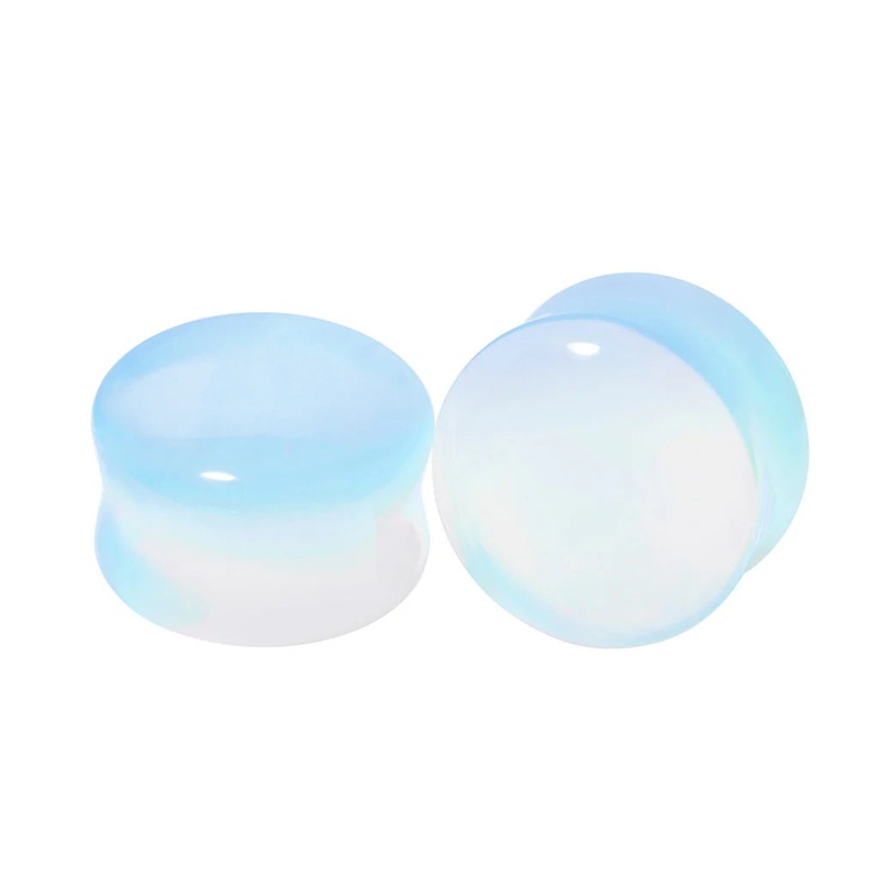 Diablo Organics Opalite Stone Plugs (8 gauge – 1 inch) 8 g