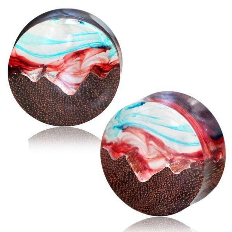 Fire Ice Epoxy and Wood Plug 12mm-25mm 12mm(1/2″) (Pair)