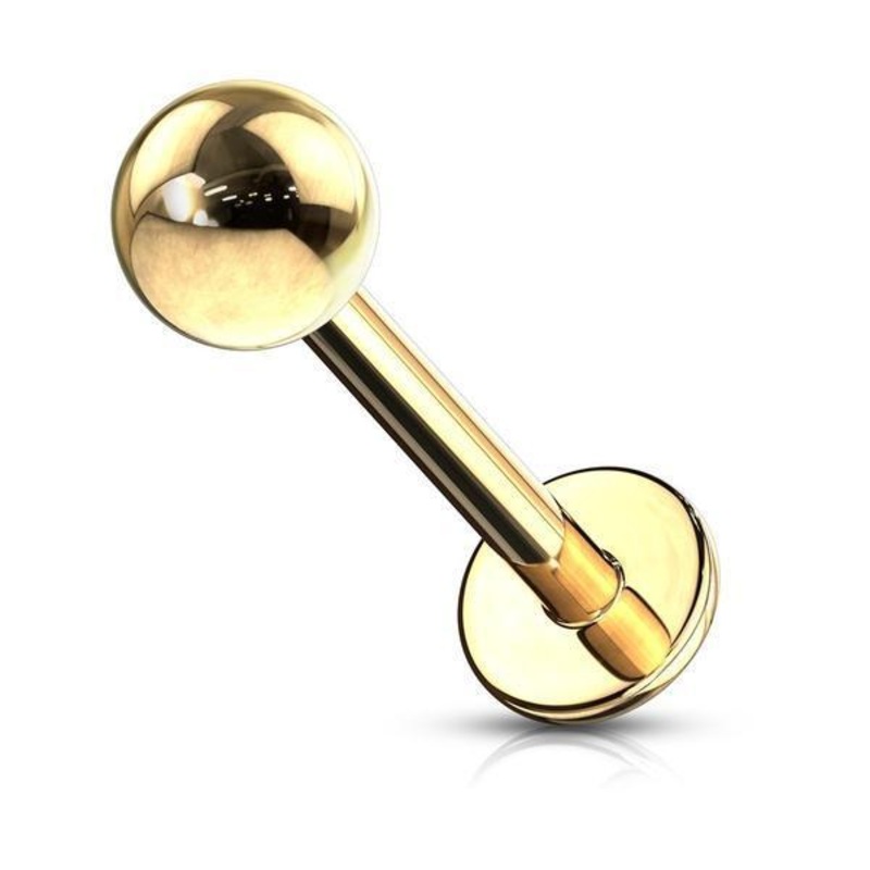 Gold IP Labret 16G 14G 16G 6mm 3mm