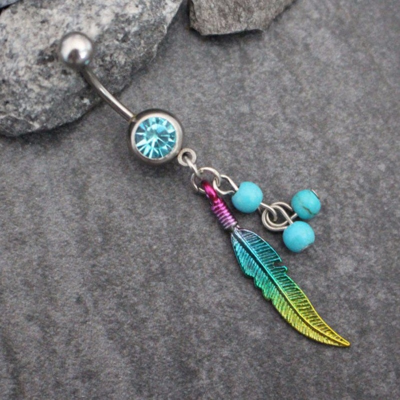 Nakoma Leaf Belly Button Jewelry