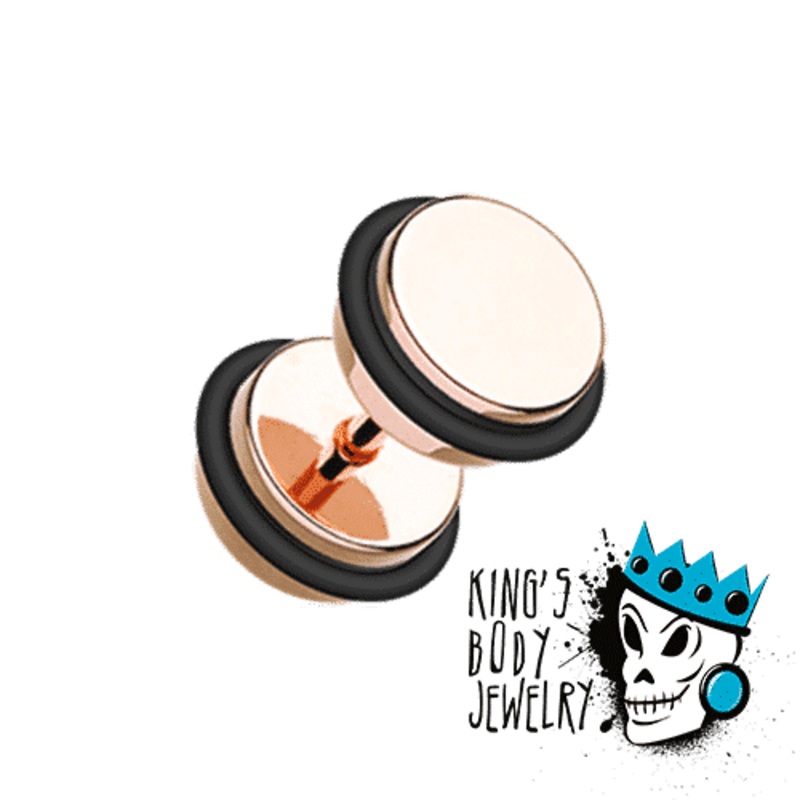 Rose Gold Fake Plugs (16 gauge) 16 g