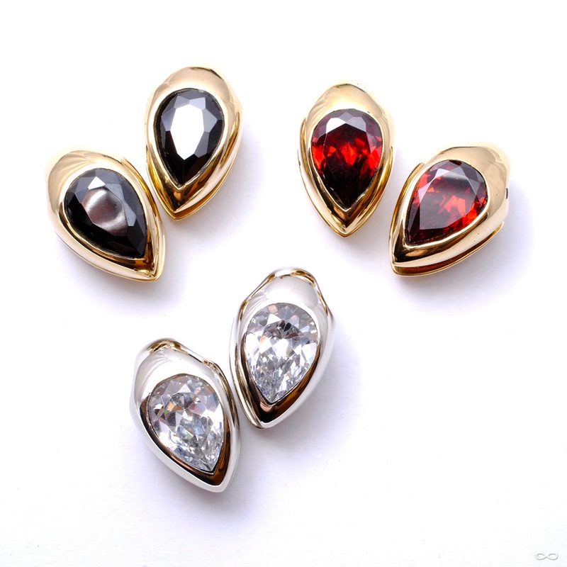 Spade Weights with CZs from Diablo Organics Brass Black CZ