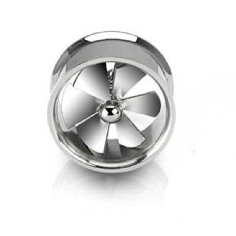 Stainless Steel Spinning Pinwheel Plugs (0 gauge – 1 inch) 0 g