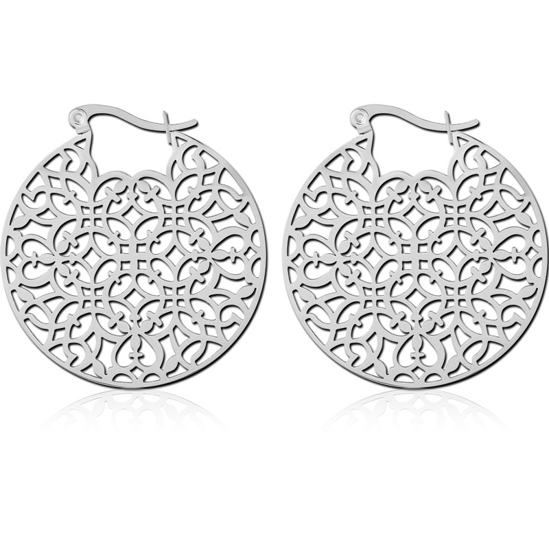 Steel Disc Earring Pair Style 3