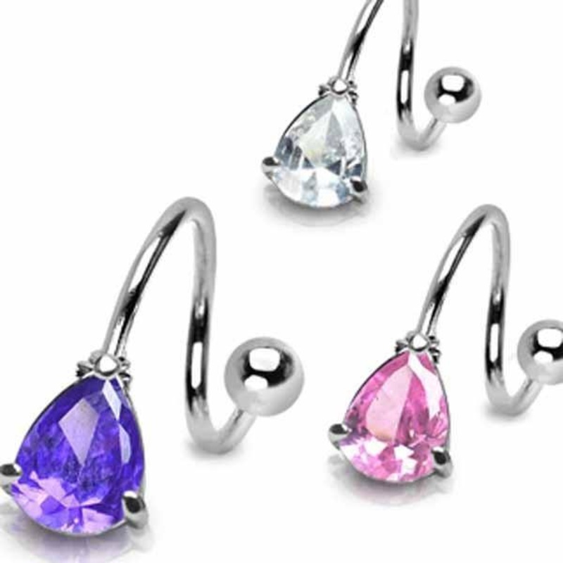 Teardrop Twist 14G Pink