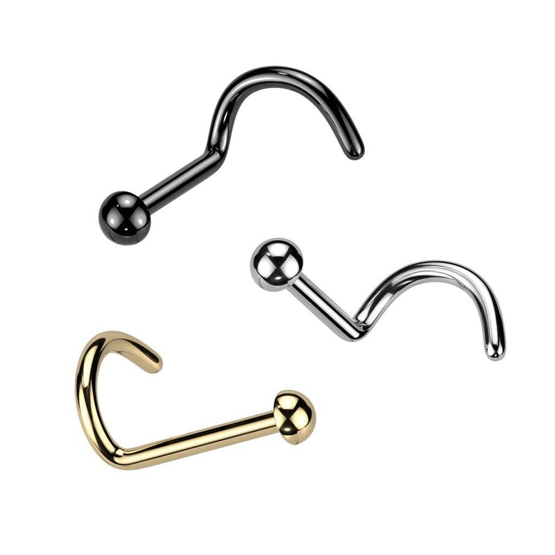 Titanium Dome Nose Screw 20G 18G 20G Black