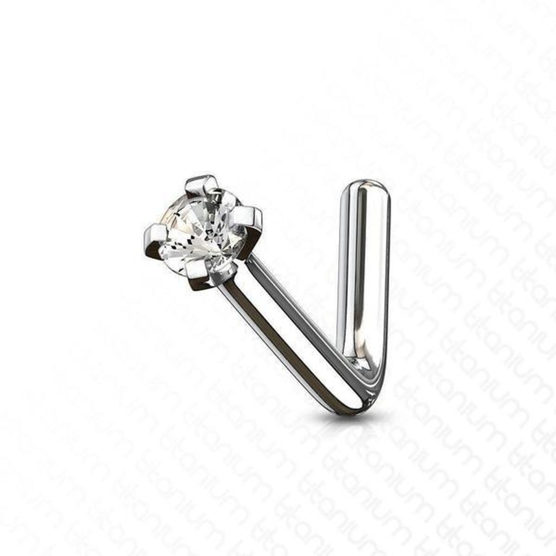 Titanium Prong Nose L Bend 20G 18G 20G 2mm