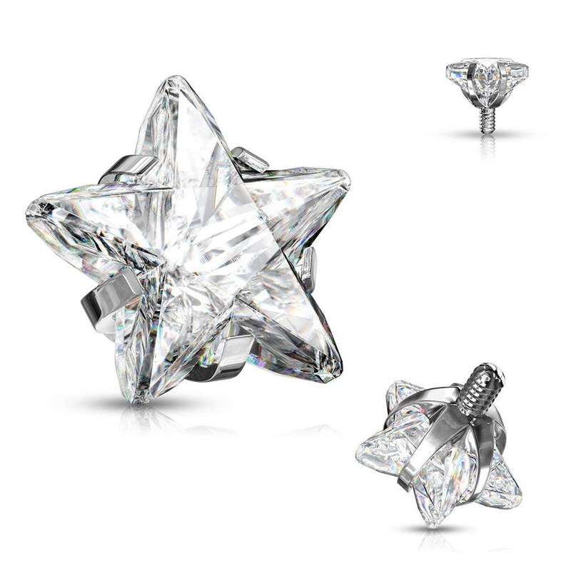 Titanium Star Dermal Top 14G