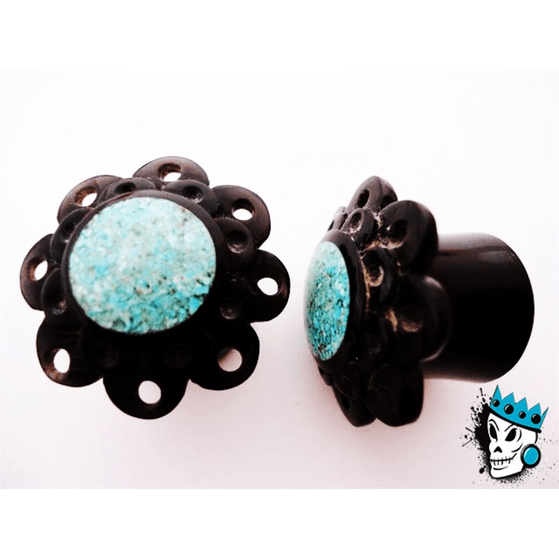 Turquoise & Horn Plugs (13.5mm) 13.5 mm