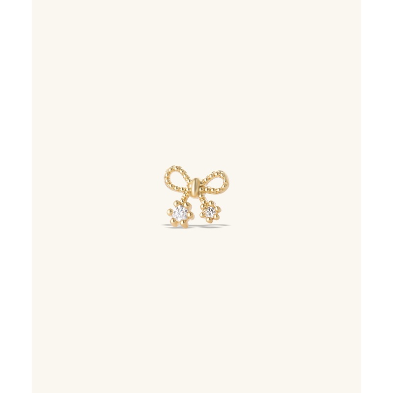 Twinkle Bow Stud Gold