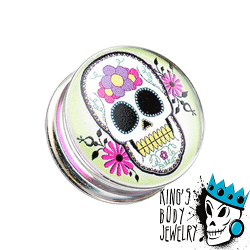 Voodoo Skull Picture Plugs (2 gauge – 1 inch) 2 g