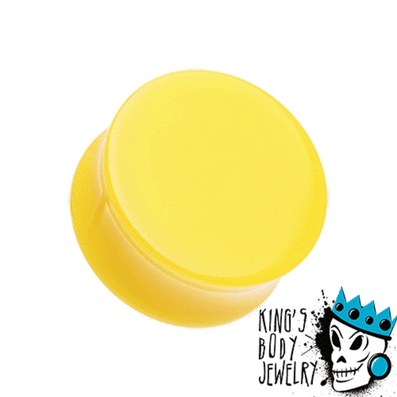 Yellow Acrylic Double Flare Plugs (10 gauge – 2 inch) 10 g