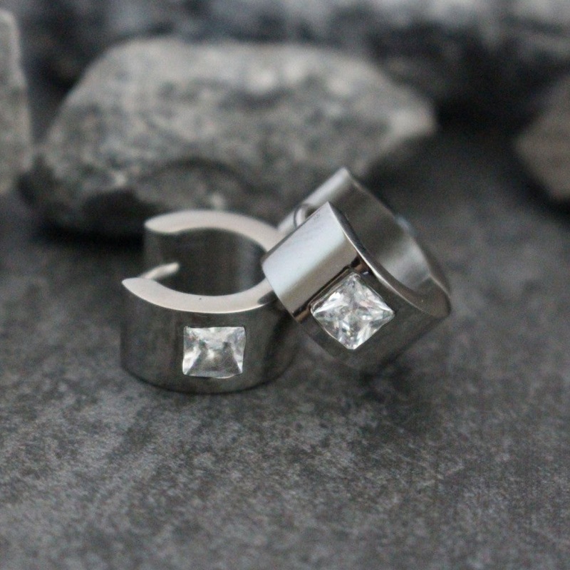 Angelo Stainless Steel Hoop Earrings for Men