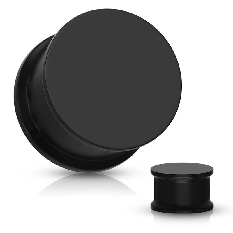 Black Solid Silicone Plugs (8 gauge – 2 inch) 8 g