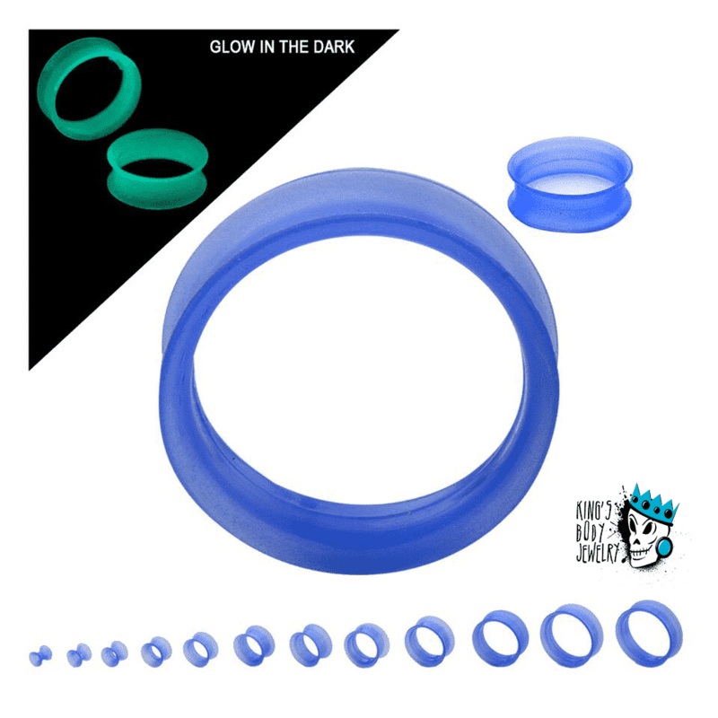 Blue Glow in the Dark Silicone Skin Eyelets (6 gauge – 7/8 inch) 6 g